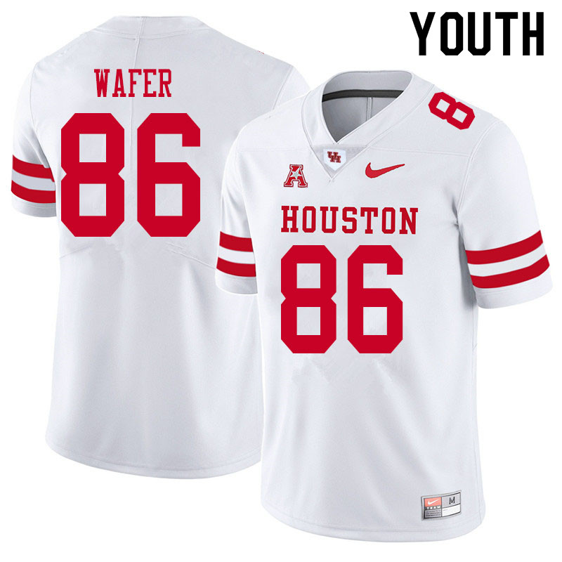 Youth #86 Khiyon Wafer Houston Cougars College Football Jerseys Sale-White - Click Image to Close